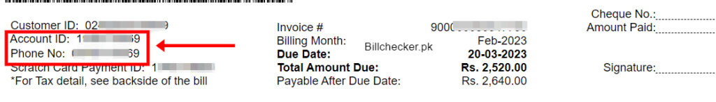 PTCL Duplicate bill screenshot
